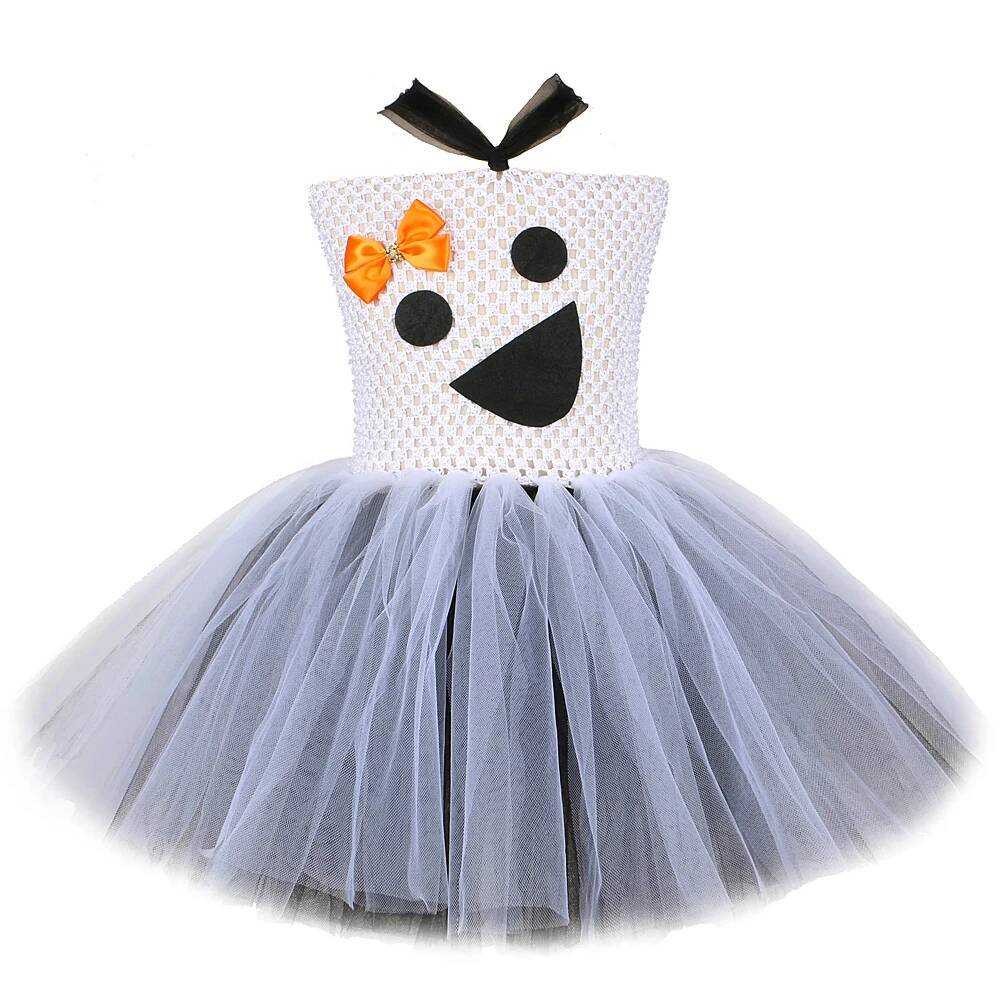 Baby Clothing For Girls - أبيض أسود شبح توتو فستان للطفل