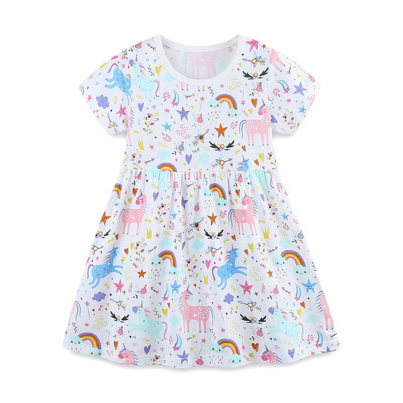 Baby Clothing Knitting Patterns - فساتين أميرة قصيرة الأكمام بألوان قوس