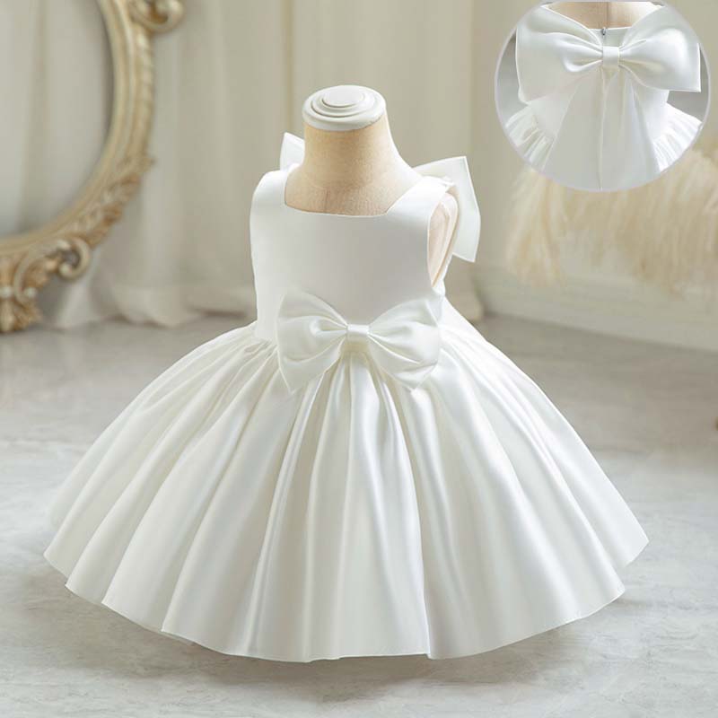 Baby Clothing For Girls - فستان حفلات للفتيات الصغيرات بفيونكة كبيرة